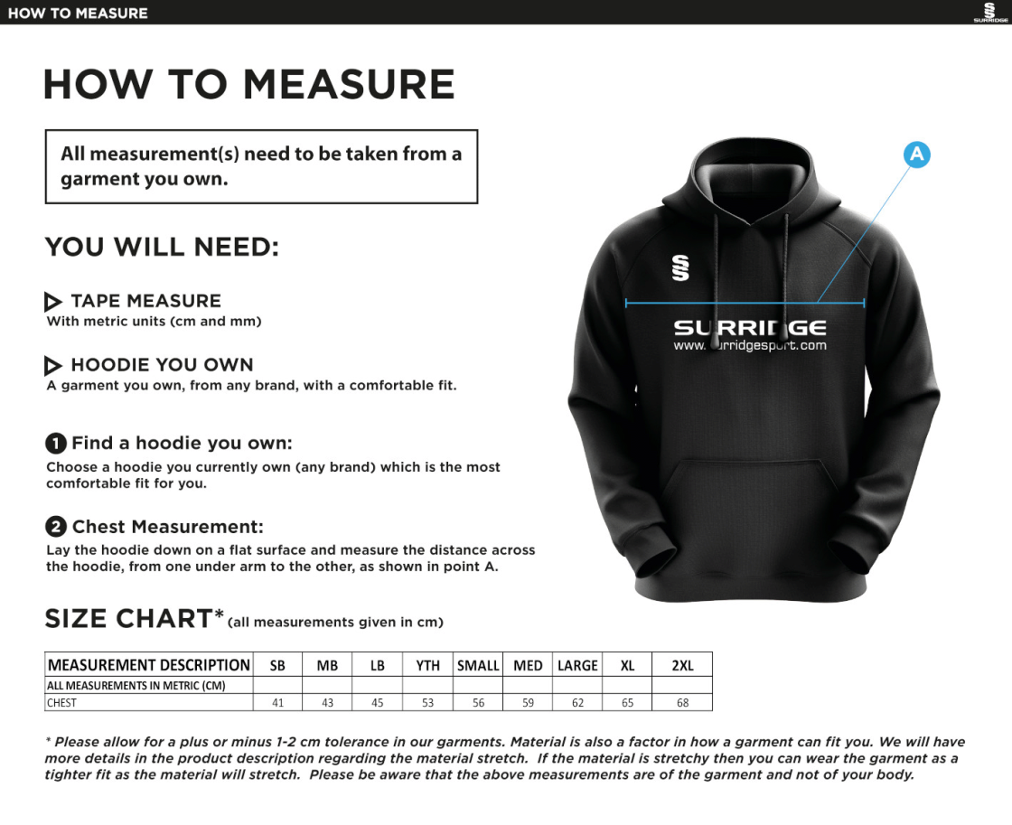 FINCHFIELD HOCKEY CLUB BLADE HOODY - Size Guide